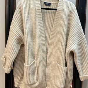 Zara Cream Ribbed Cardigan